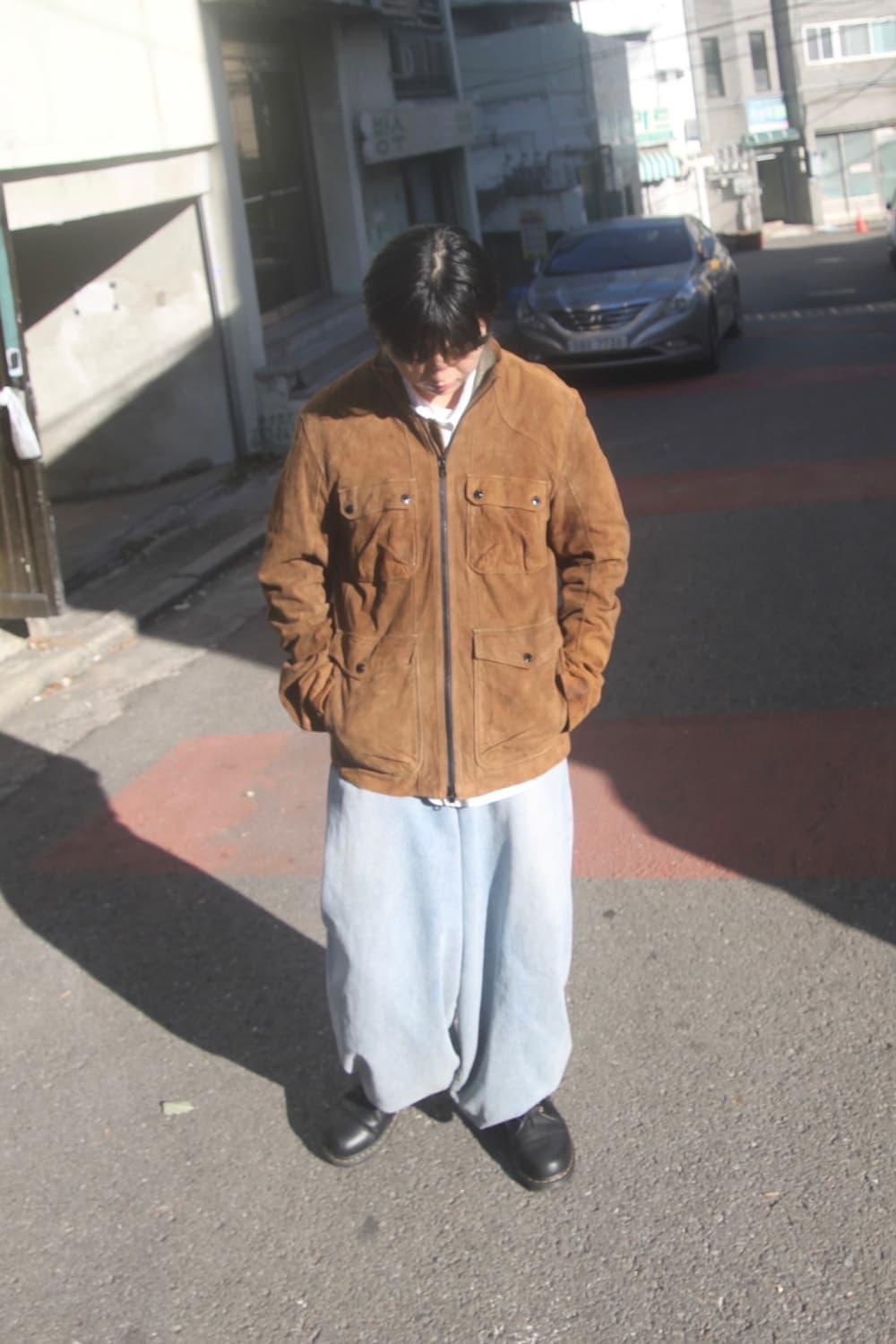 아르마니 익스체인지 빈티지 스웨이드 레더 자켓 상품이미지1