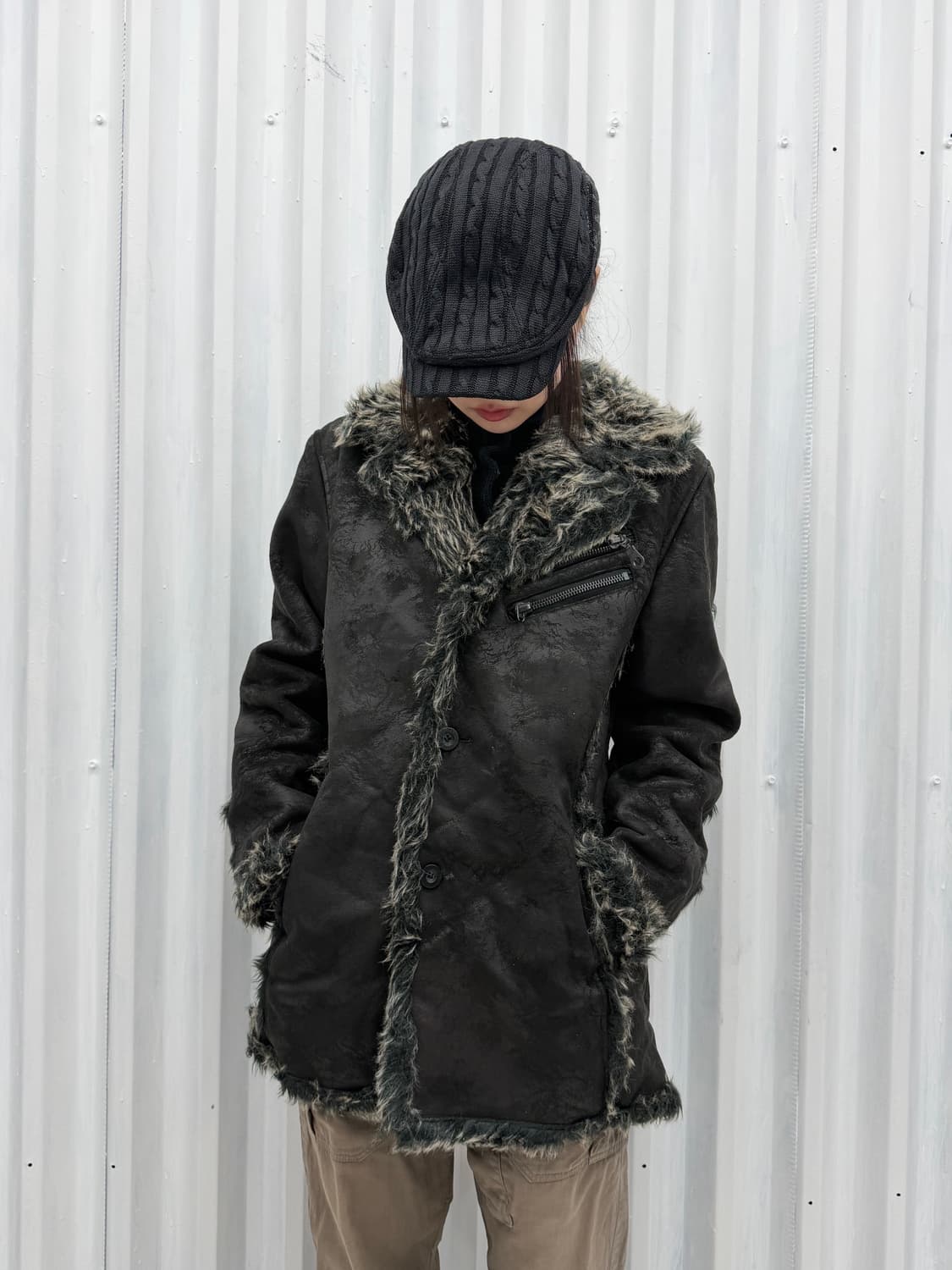 Fur trimming half coat 상품이미지2