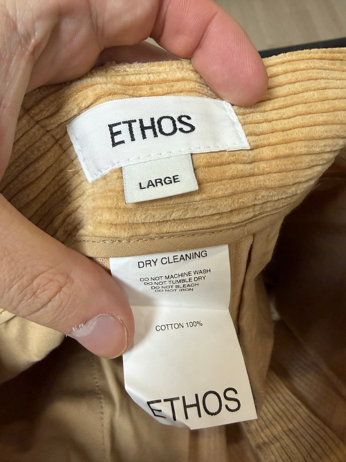 (L) ethos 에토스 베이지 와이드 코듀로이 팬츠 상품이미지6