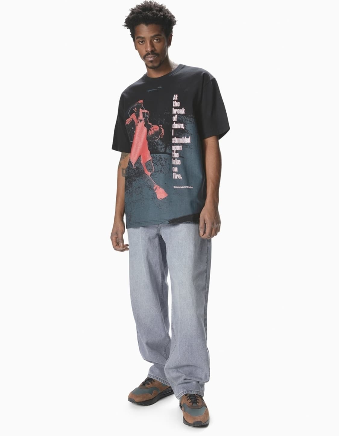 (새상품 L) 디스이즈네버댓 릴랙스드 진 데님 팬츠 워시드 블루 연청 상품이미지3