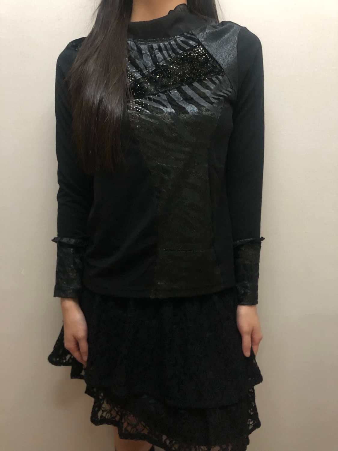 빈티지 블랙 오리엔탈 탑 상품이미지4