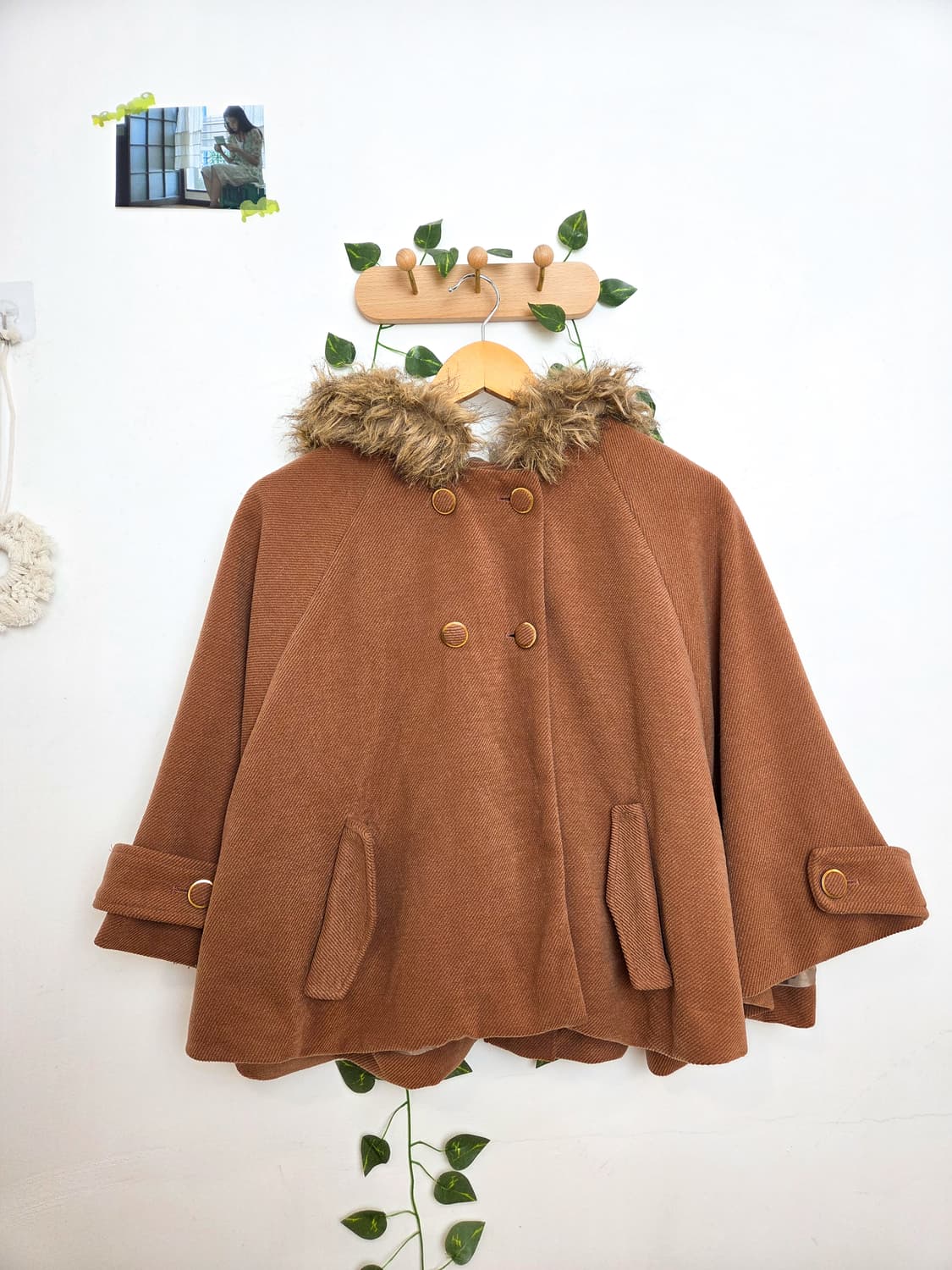 브라운 케이프 코트 상품이미지1