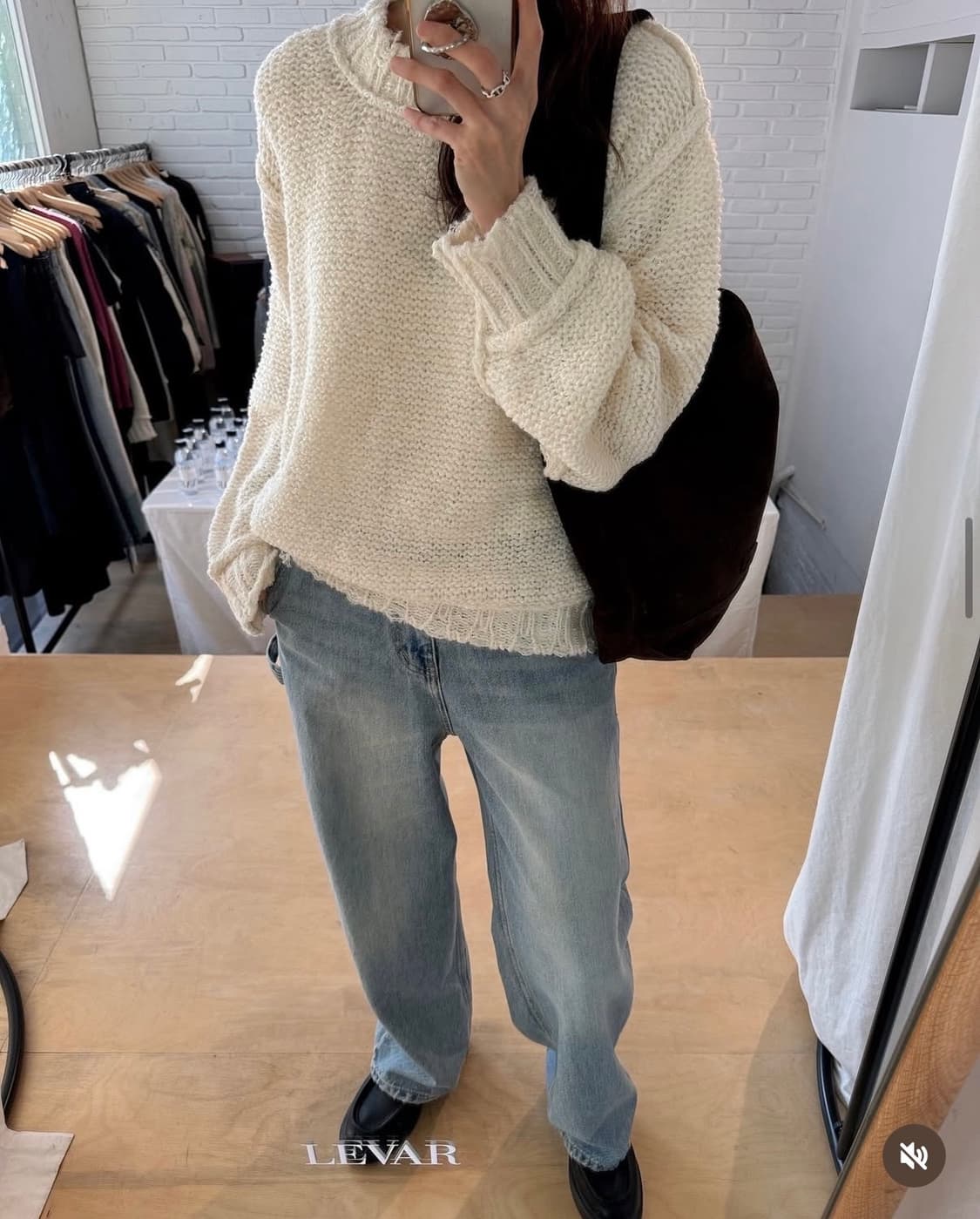 르바 리버스 트위드 라운드 니트 (새상품) 상품이미지9