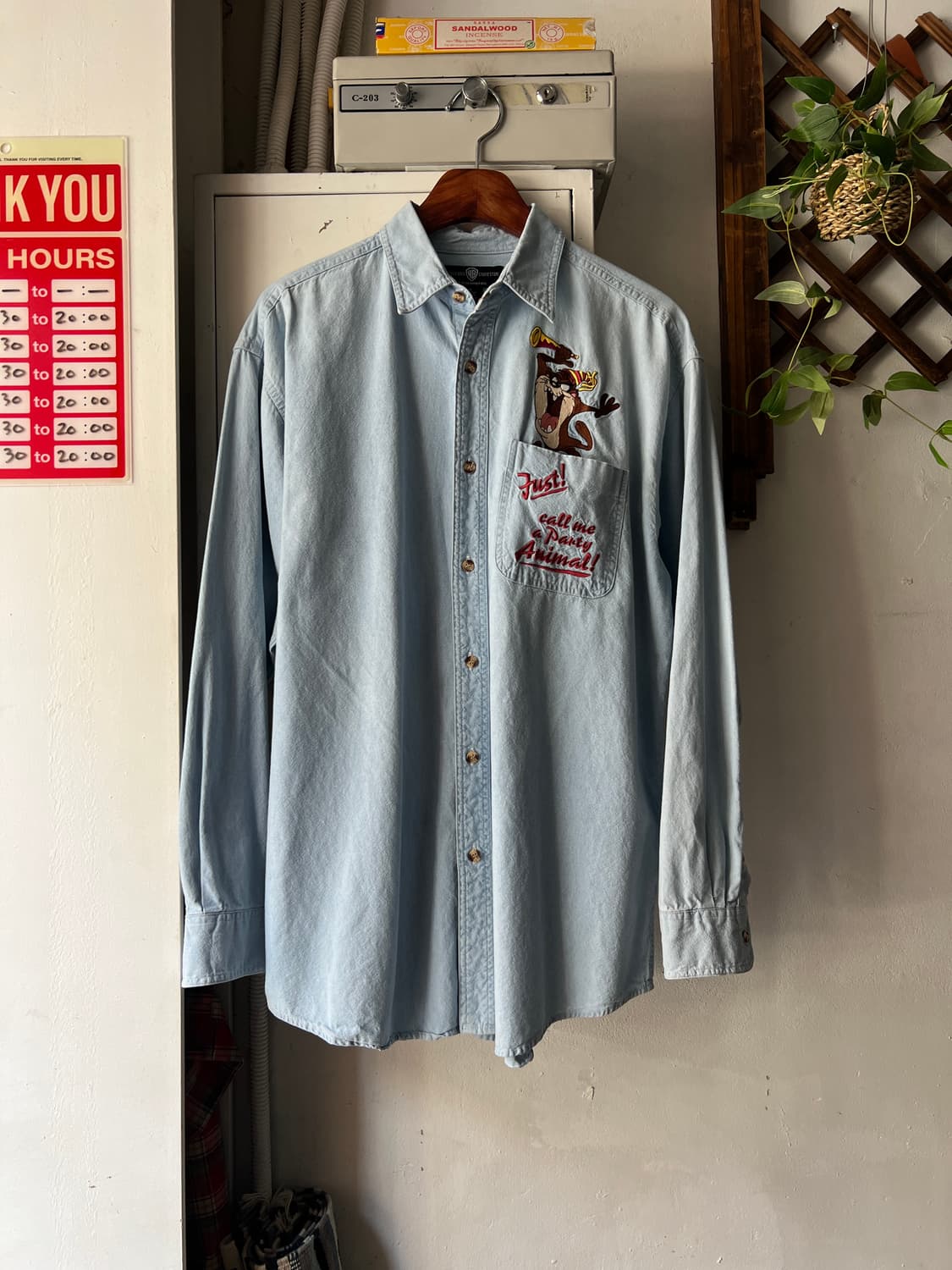 [M]90's USA 빈티지 워너브라더스 데님 셔츠 상품이미지2