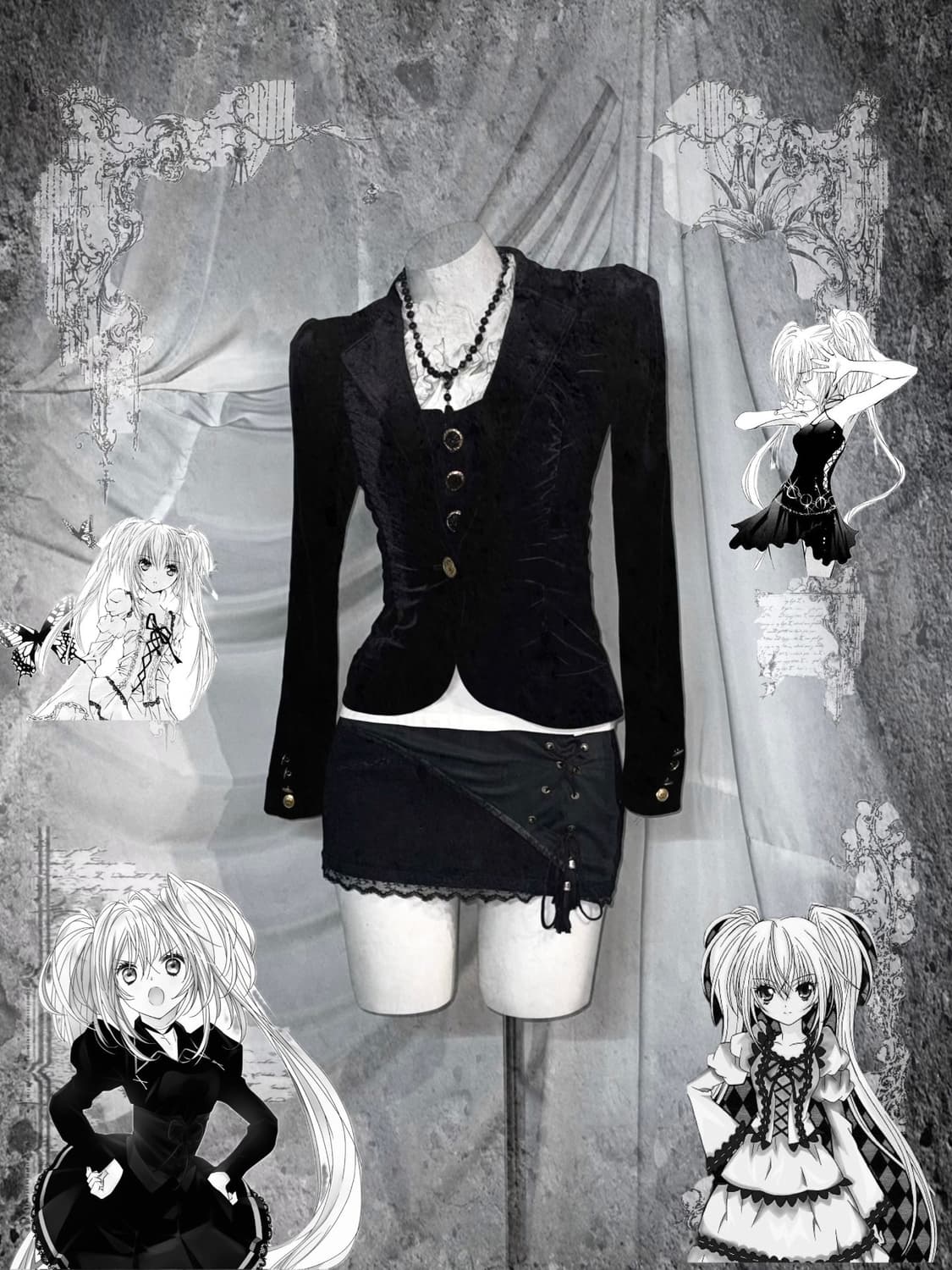 캐캐체 세라깔 무채색 공겜여주 코디세트  상품이미지1