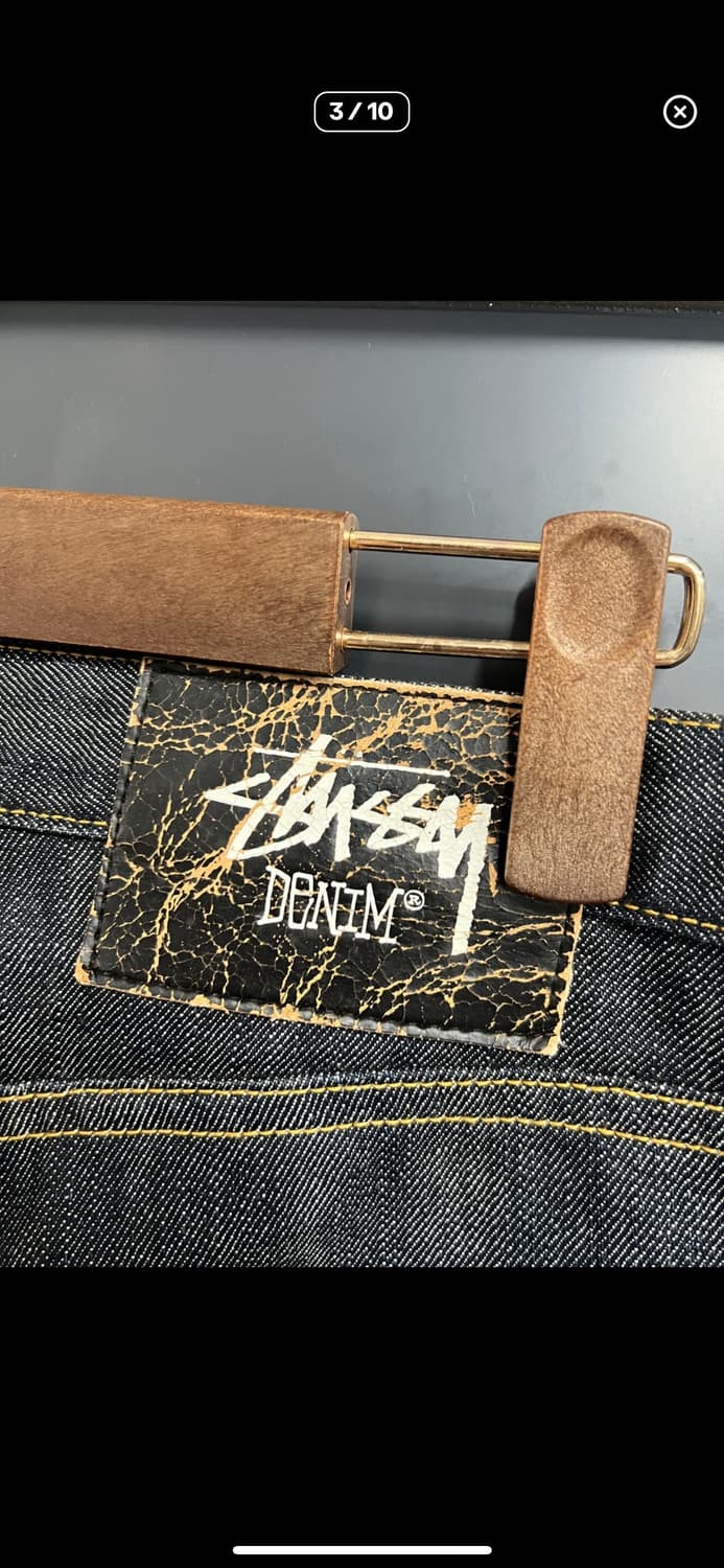 STUSSY 스투시 백로고 흑청 생지데님 36사이즈 상품이미지3
