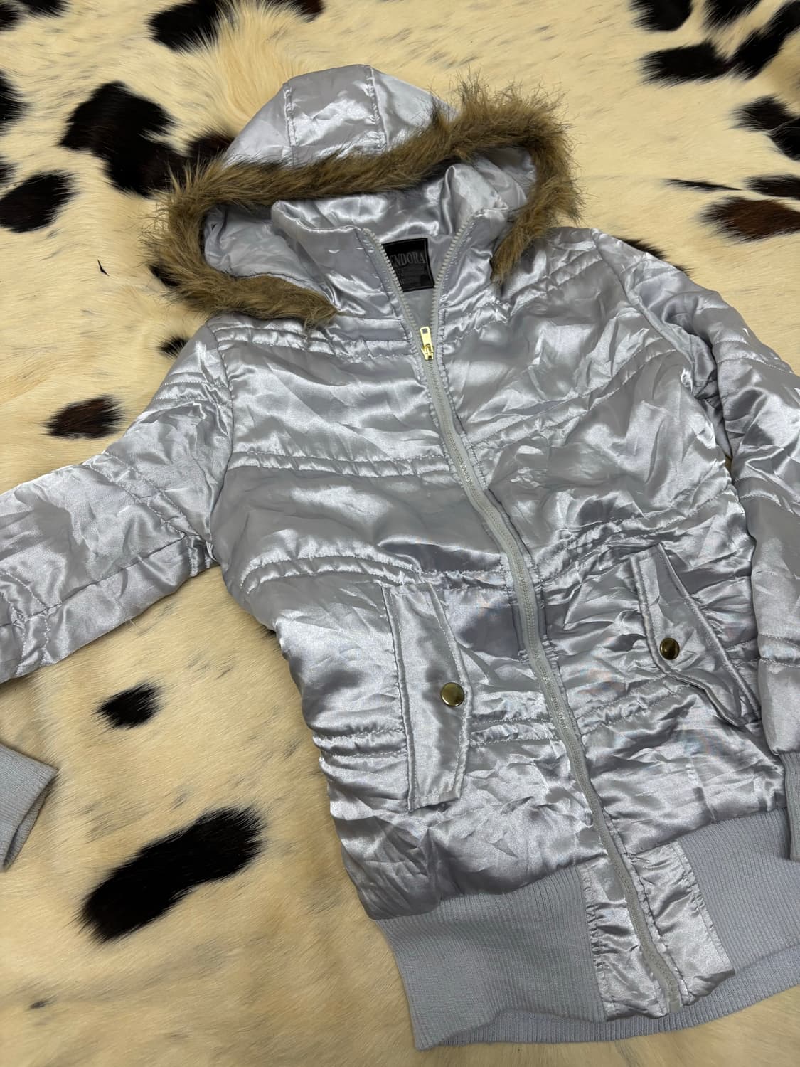 [PENDORA]2000s Mood Silver Fur Hoodie Pa 상품이미지9