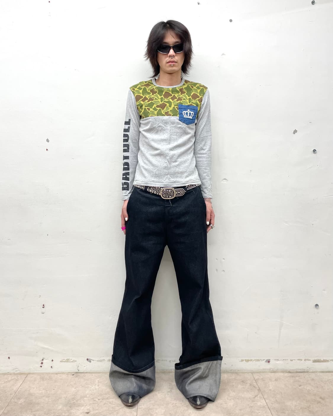 Baby doll camouflage denim pocket sleeve 상품이미지4