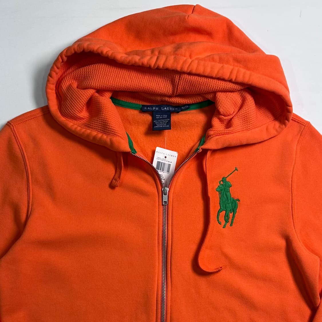로렌 랄프로렌 오렌지 빅포니 후드집업 상품이미지2