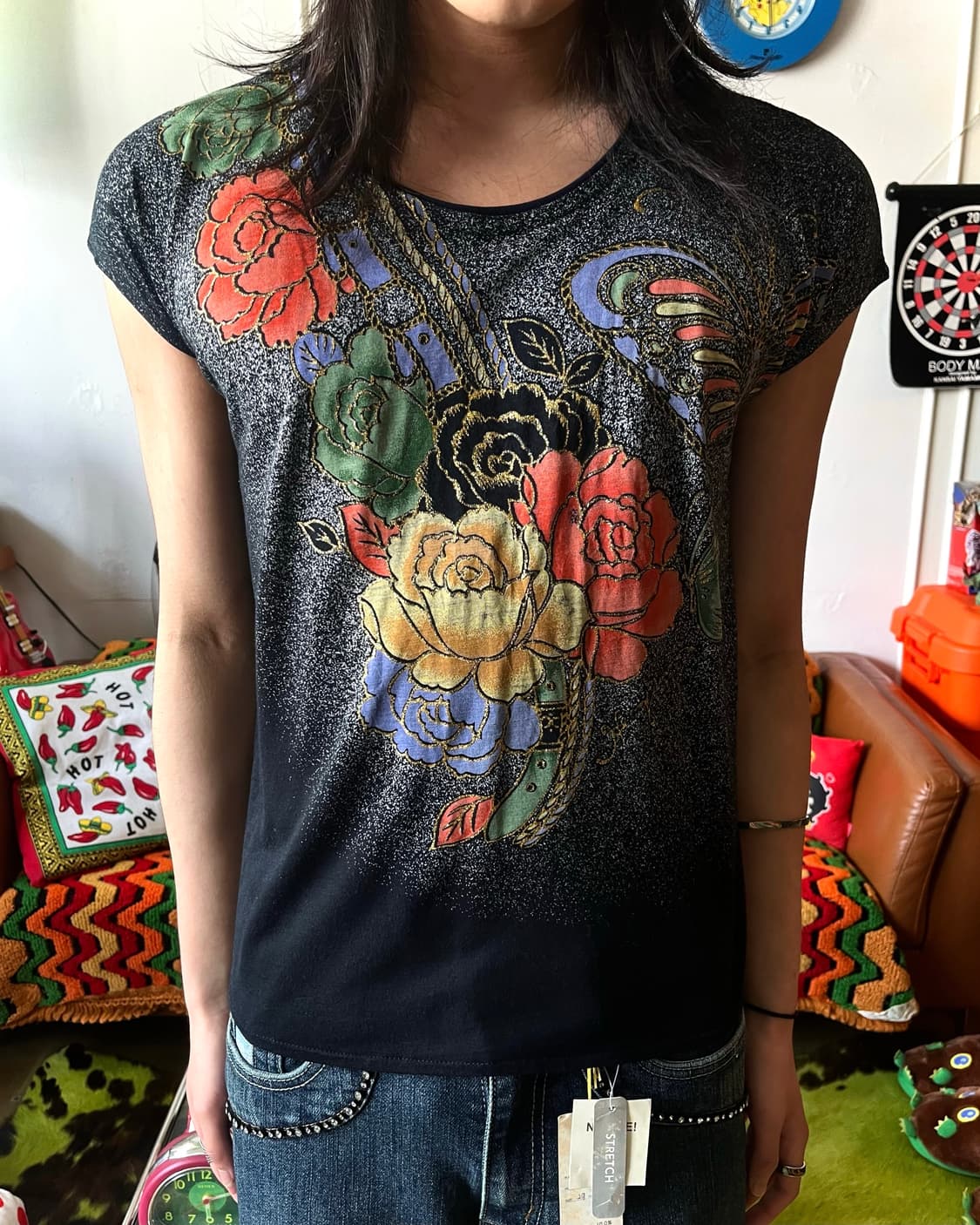 Japanese Vintage Oriental Floral Top 상품이미지2
