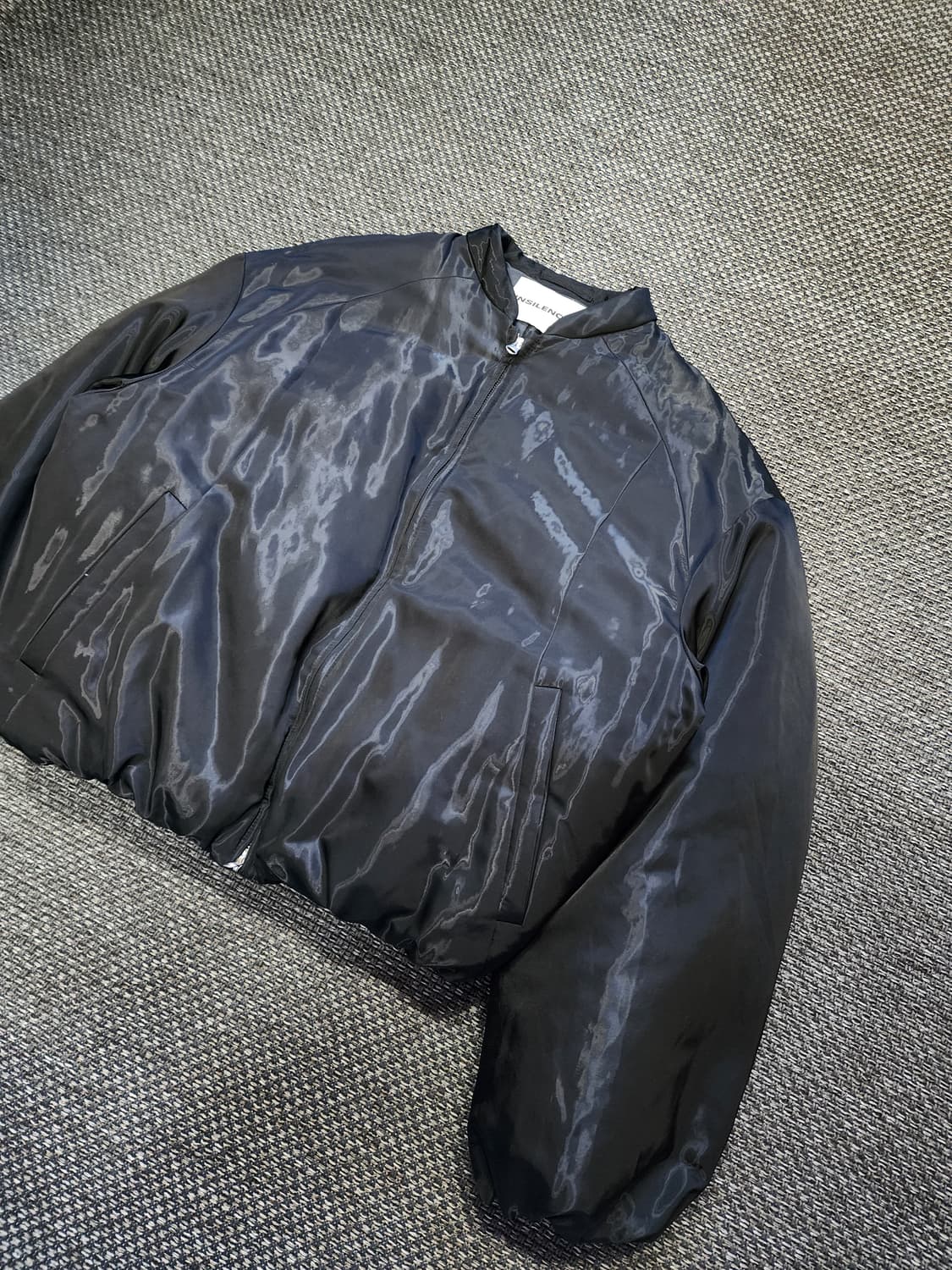 인사일런스 블랙 크롭 봄버 자켓 S 오버핏 상품이미지9