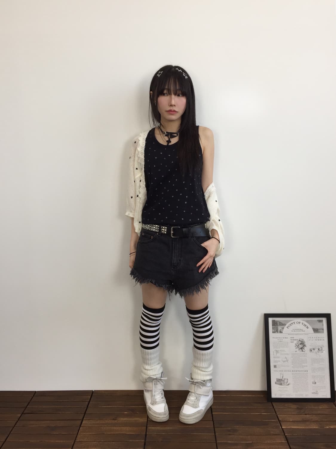 'Blue Strive' Ivory Star Cardigans 상품이미지2