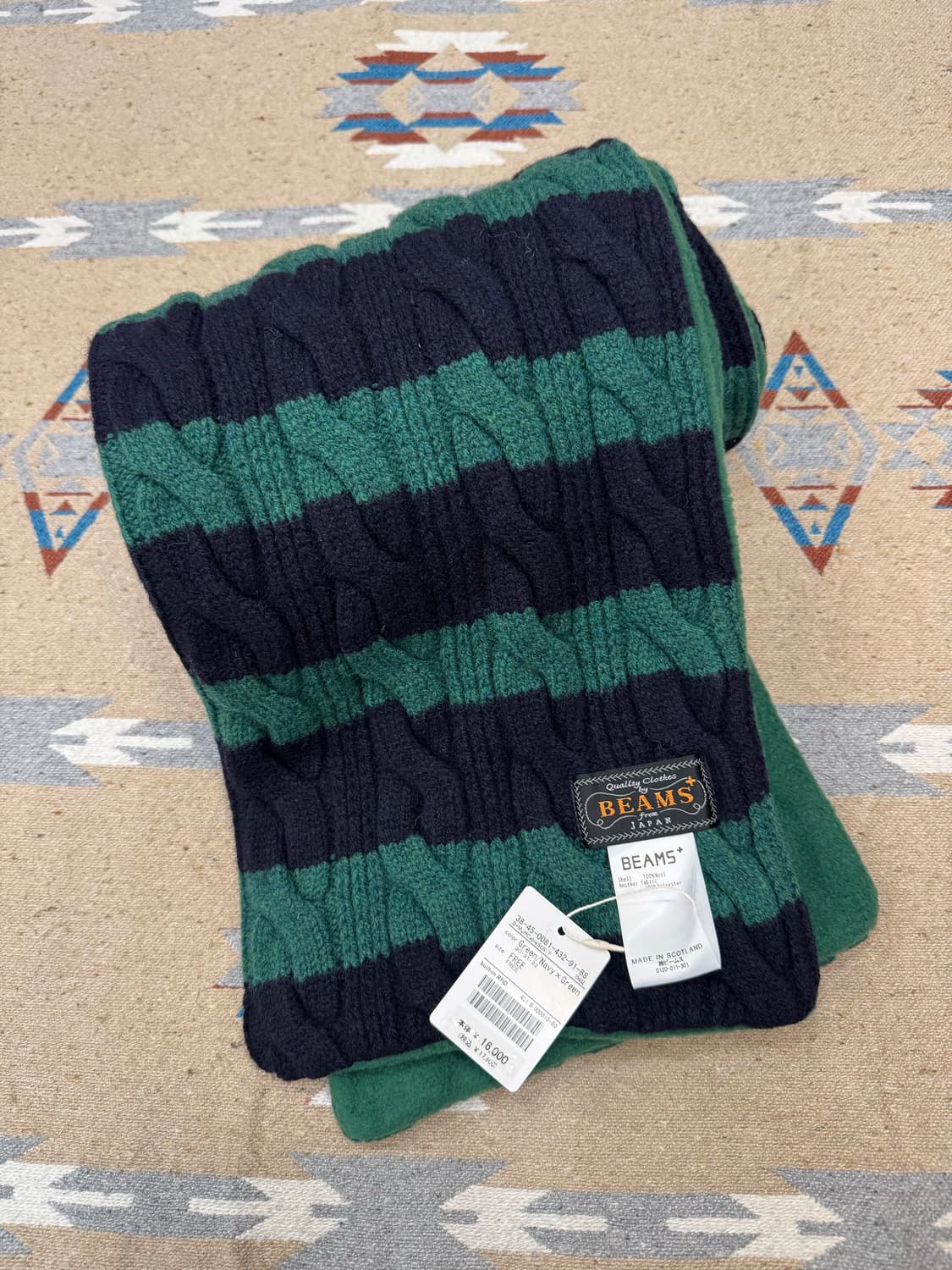 [OS] 빔즈 플러스 케이블 스트라이프 울 플리스 머플러 상품이미지7