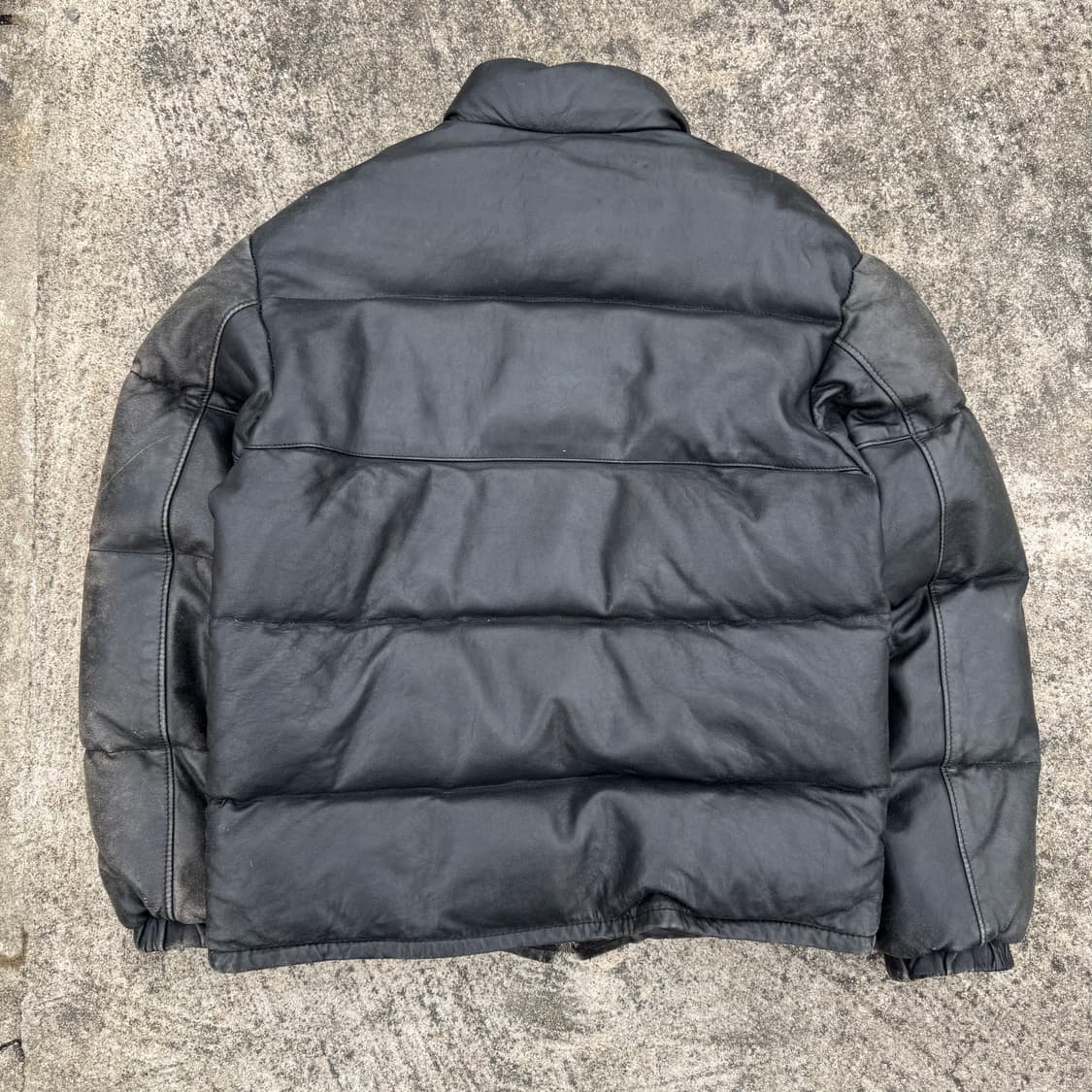 [L] 90s Schott 쇼트 레더 가죽 패딩 점퍼 상품이미지2