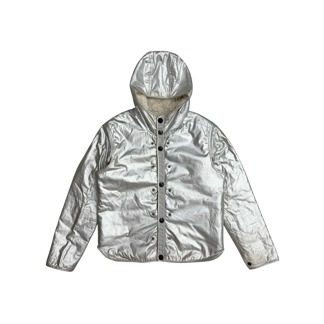 스톤아일랜드 실버 양털 바람막이 스타일 후드 자켓 (M) 상품이미지1