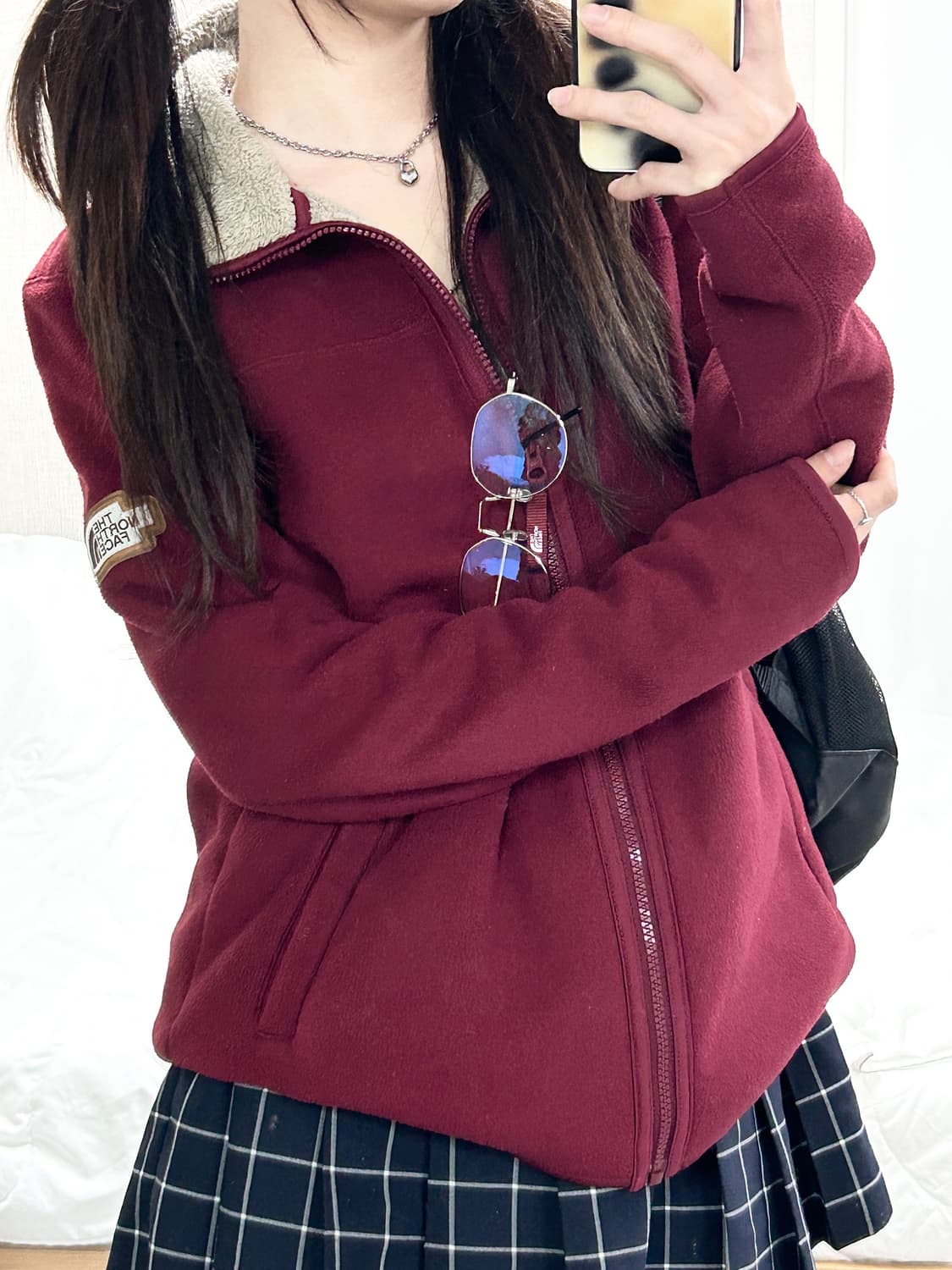 노스페이스 화이트라벨 버건디 플리스 집업 상품이미지3