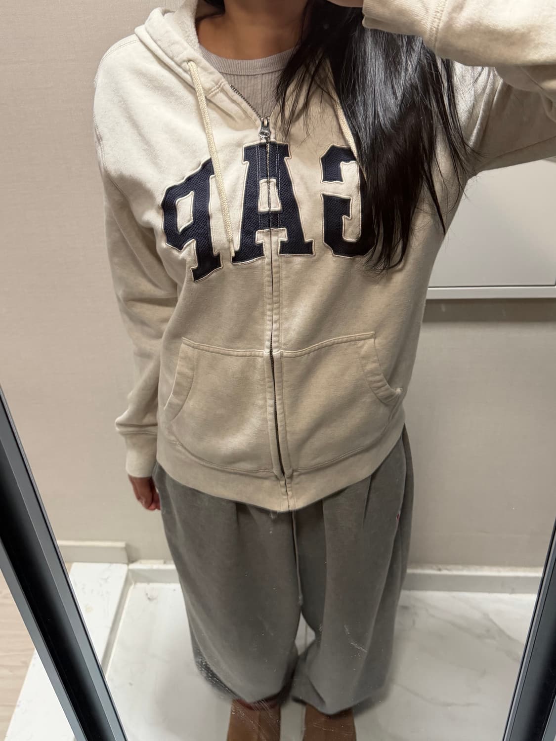 갭 아이보리 후드집업 s 상품이미지1