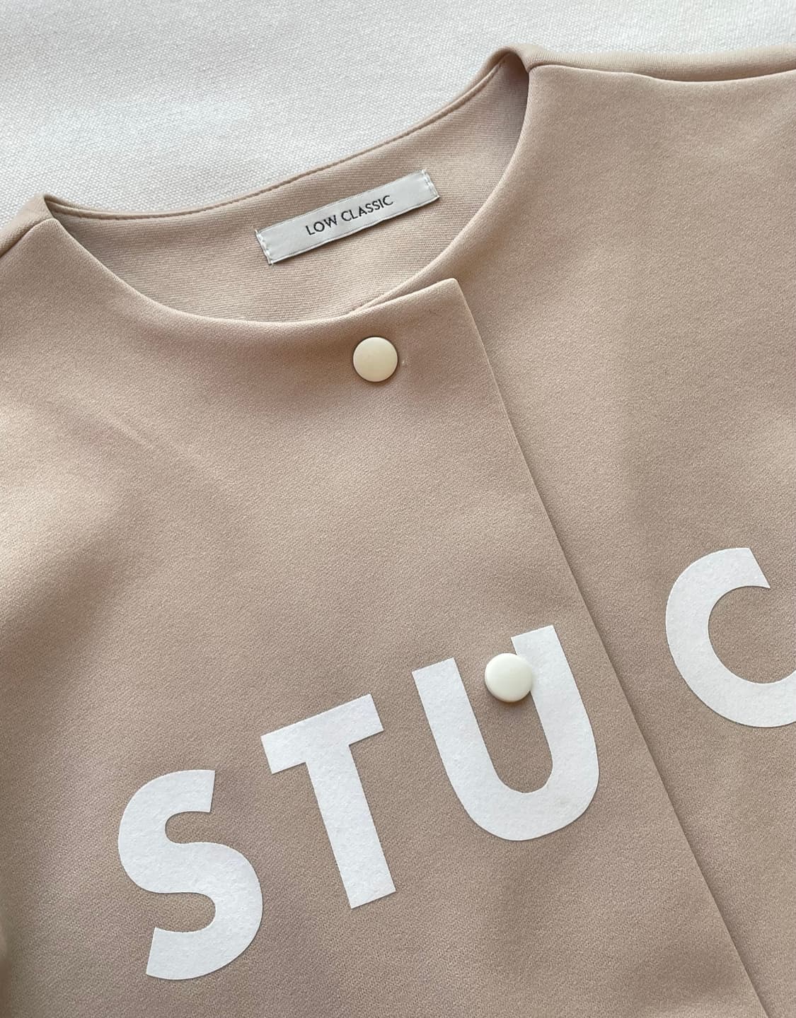 로우클래식 LOW CLASSIC STUCK 레터링 자켓 원피스 반팔 상품이미지4