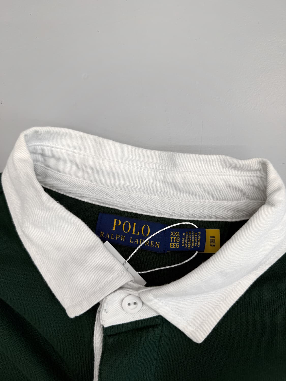 폴로 랄프로렌 오버사이즈 신형 QR라벨 딥그린 포켓 져지 럭비 셔츠 상품이미지3