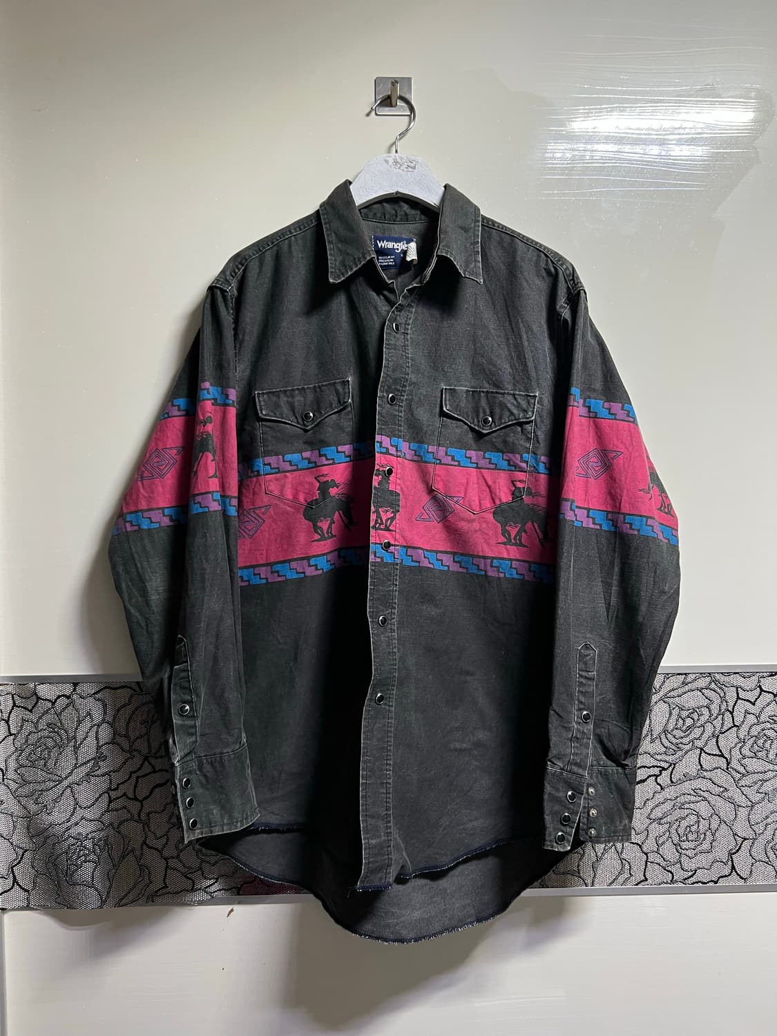 랭글러 웨스턴 셔츠 블랙 빈티지 패턴 상품이미지1