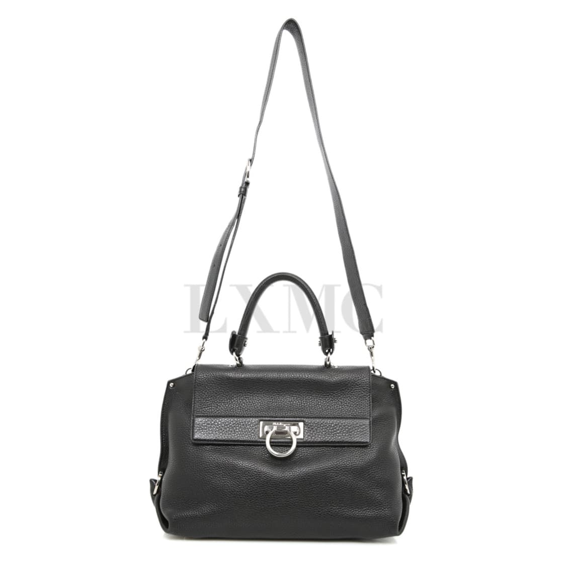 페라가모 소피아 블랙 간치니 토트 플랩 숄더백 21-A896 상품이미지5