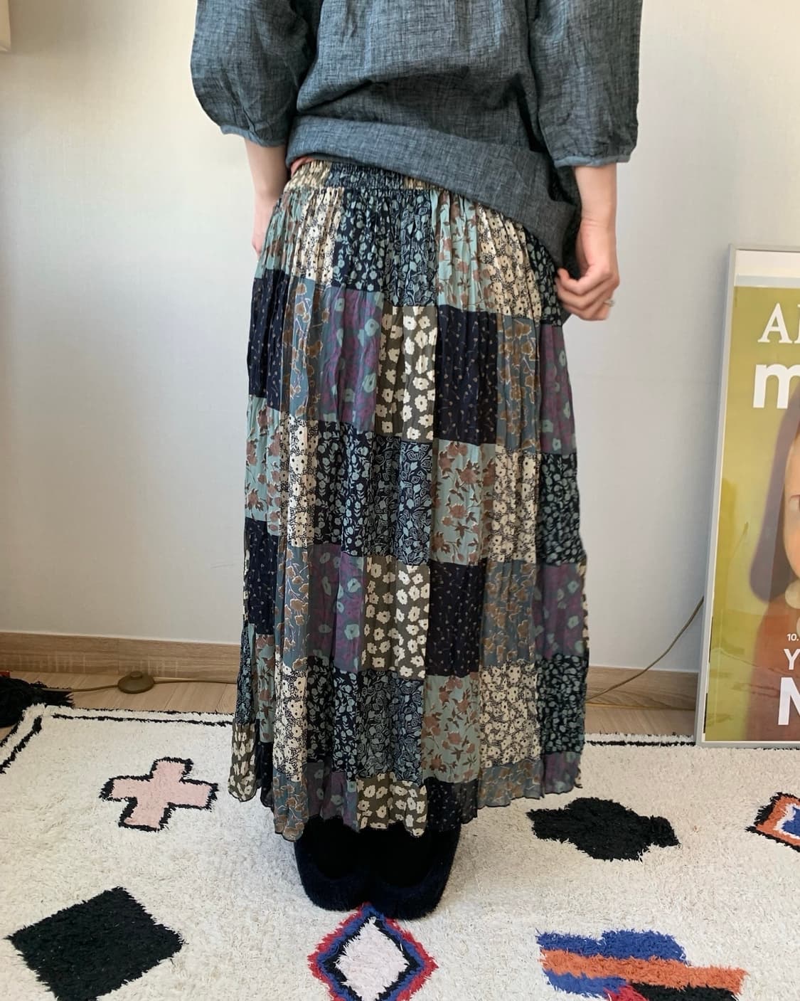 90s Antre patchwork skirt 상품이미지3