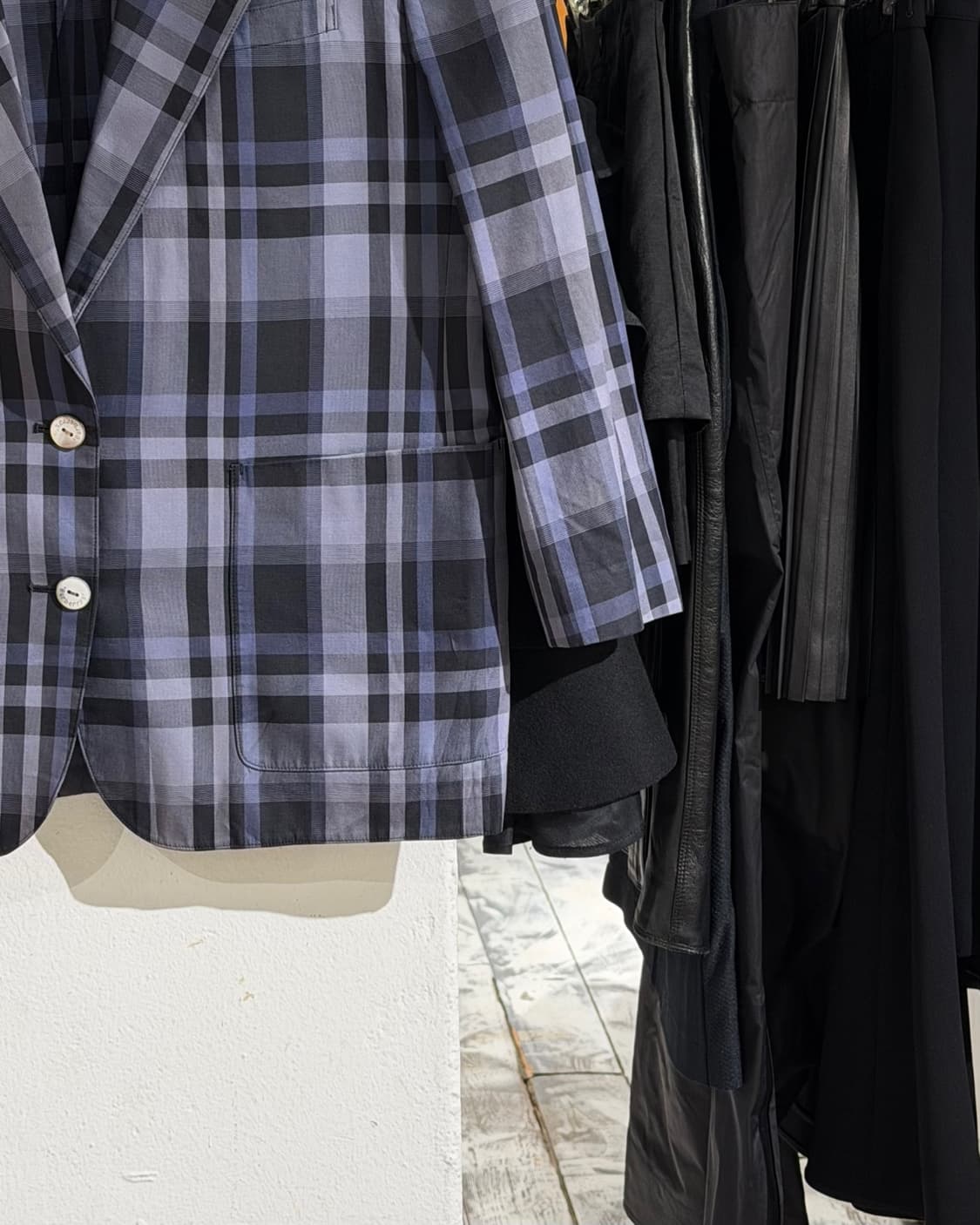 버버리 네이비 노바 체크 투버튼 자켓/스커트 (셋업)  상품이미지4