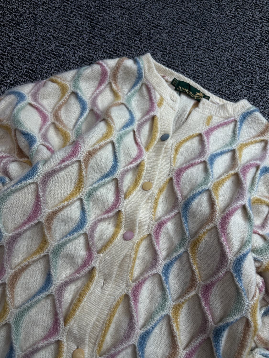 JUMPERS 아카이브 퓨어 울 케이블 니트 가디건 1975 상품이미지3