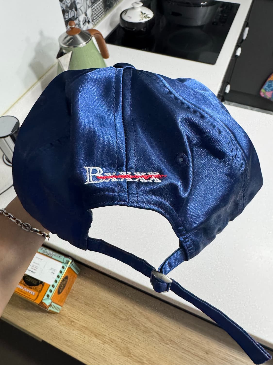 블랭크맨션 새틴 네이비 볼캡 상품이미지3