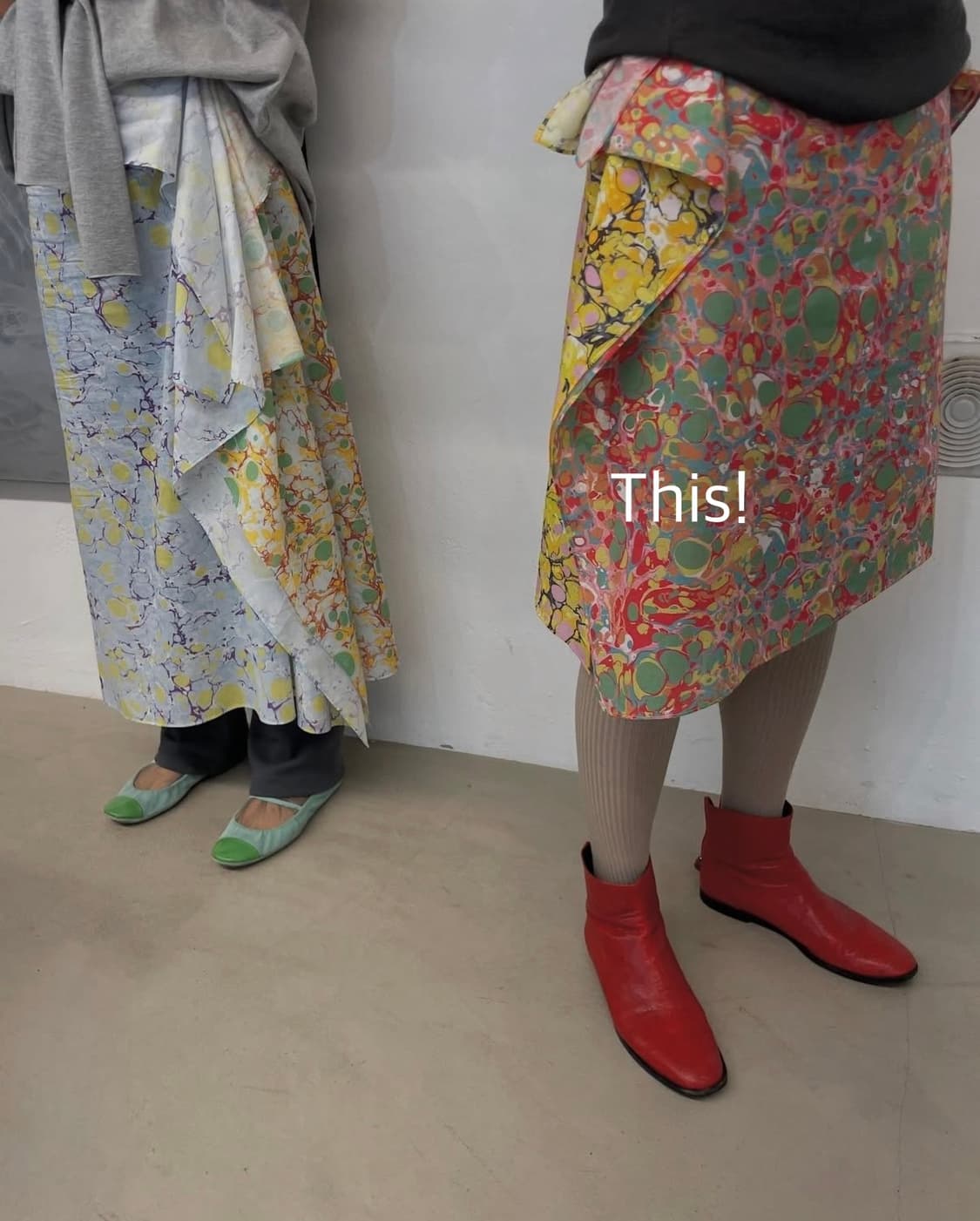 더즌매러 마블링 스카프 스커트 01 상품이미지2