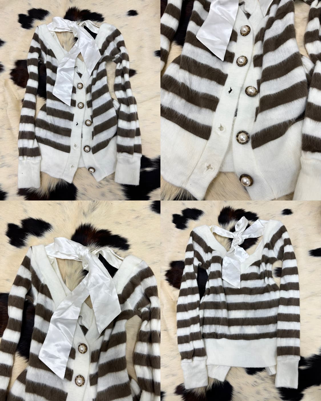 [Tralala]Hime-Gal pinterest Brown Stripe 상품이미지2