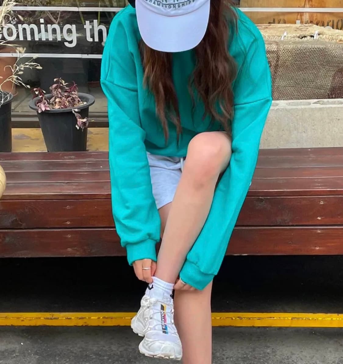 니어웨어 메이드 언유주얼리 모어리 맨투맨 스웻 / 블루그린 상품이미지3