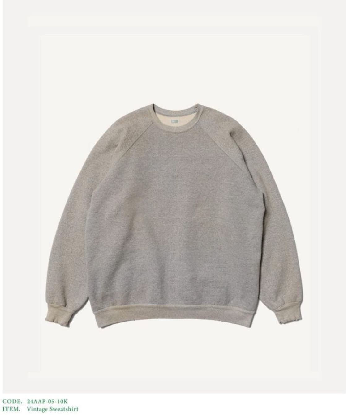 (4)아프레쎄 24fw 빈티지스웻셔츠 그레이 상품이미지1
