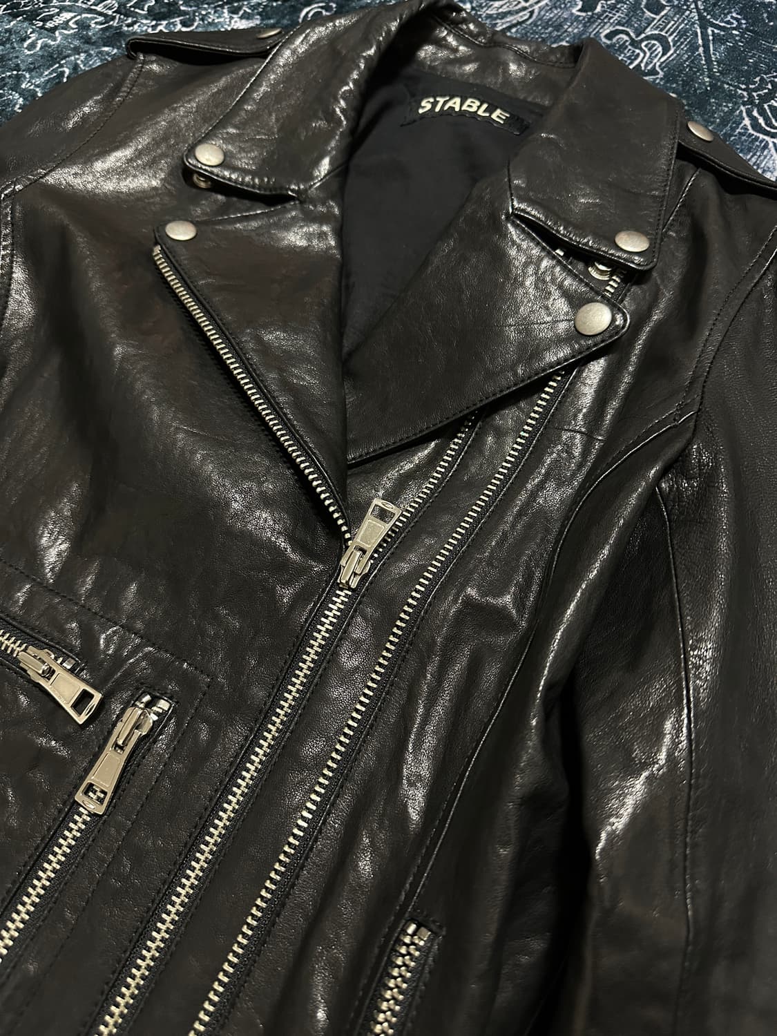 Italy lamb leather hedi jacket 상품이미지1