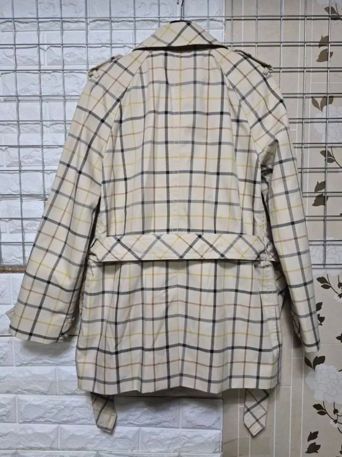 코치 COACH 체크 숏트렌치 코트 XS 상품이미지2