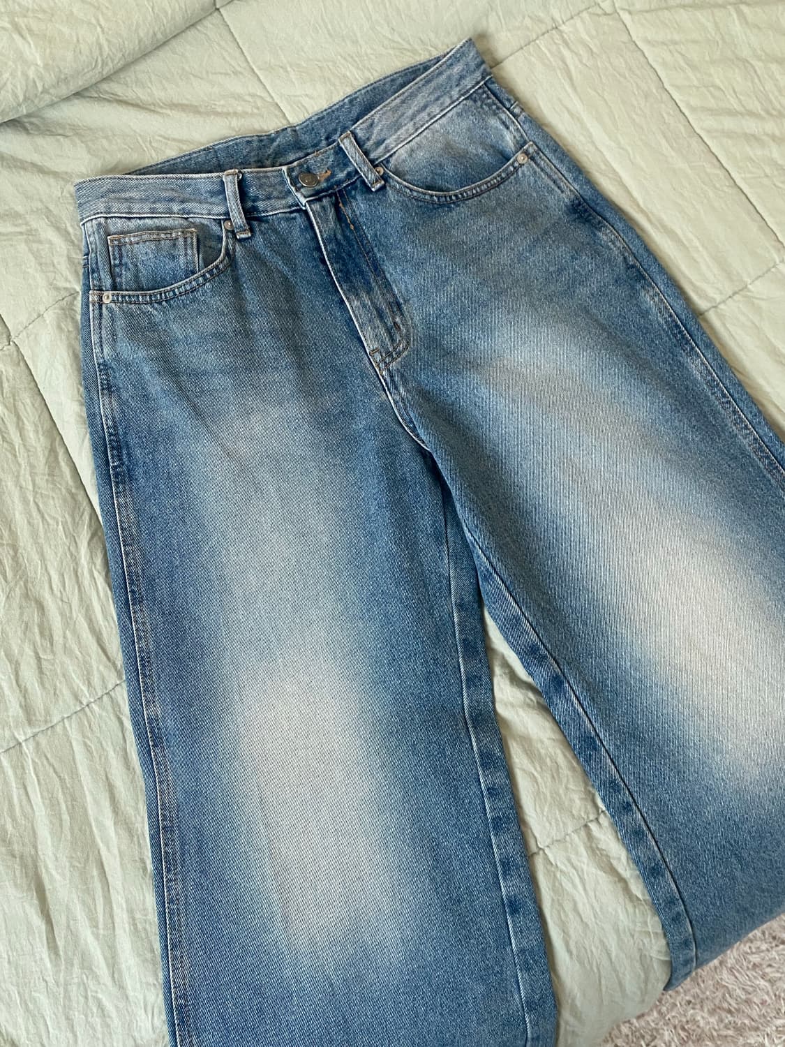 이우가마카라스 Needlework Denim Pants Sand Blue 상품이미지2