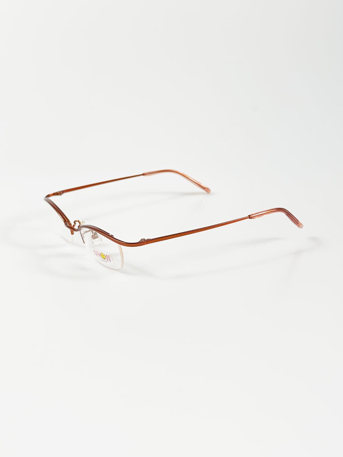 90s NIHOW 브라운 메탈 스퀘어 반무테 빈티지 안경 상품이미지3