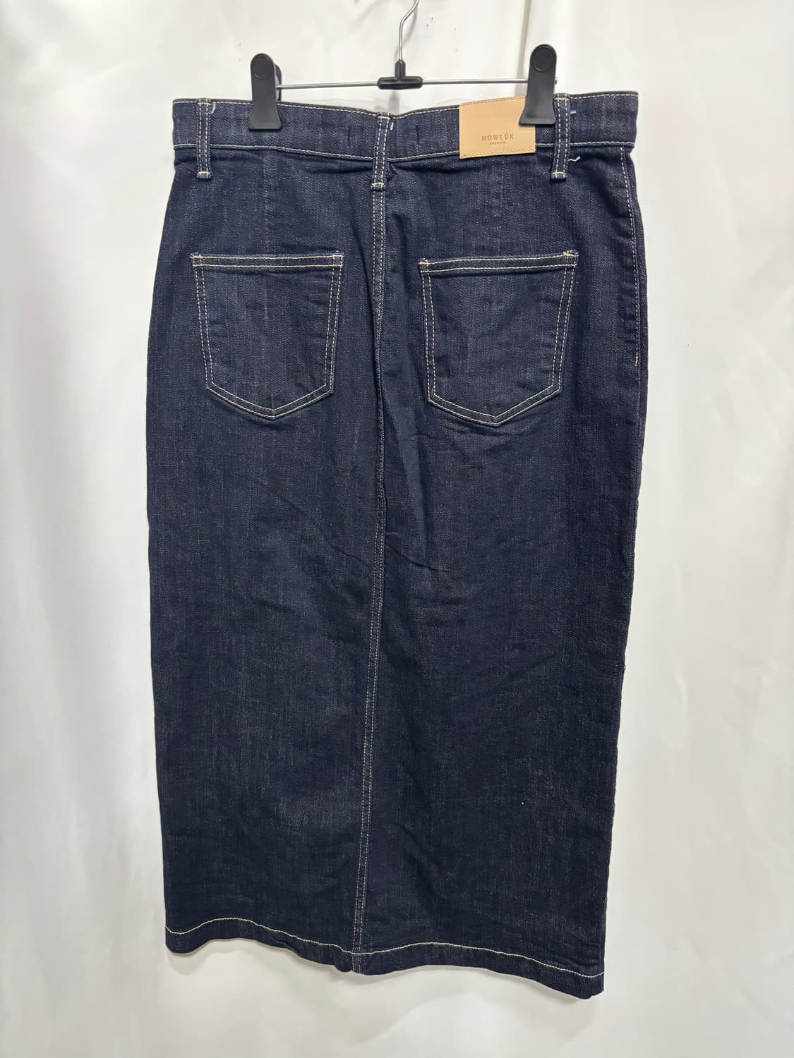 하울룩(Howluk)생지 데님 진청 롱스커트 L 상품이미지4