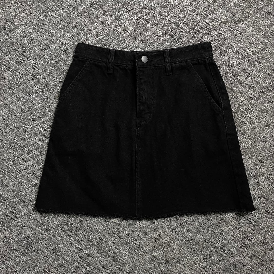 빈티지 우먼스 블랙 데님 미니 스커트o 1755 상품이미지1