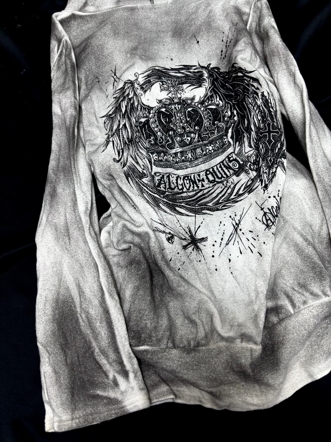 00’s Rare Punk algonquins Logo Print Dir 상품이미지3