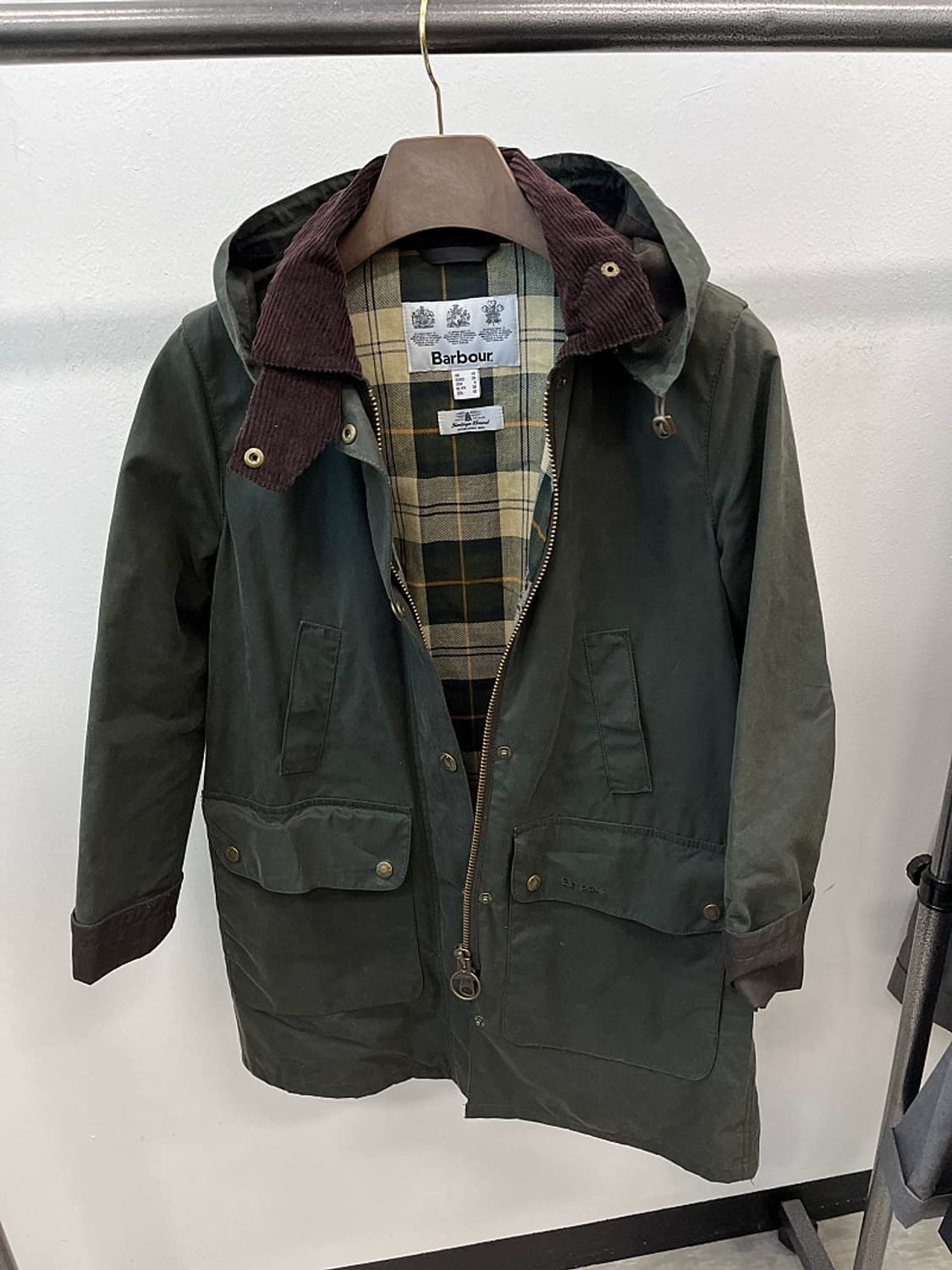 여) 바버 비데일 후드 왁스자켓  상품이미지3