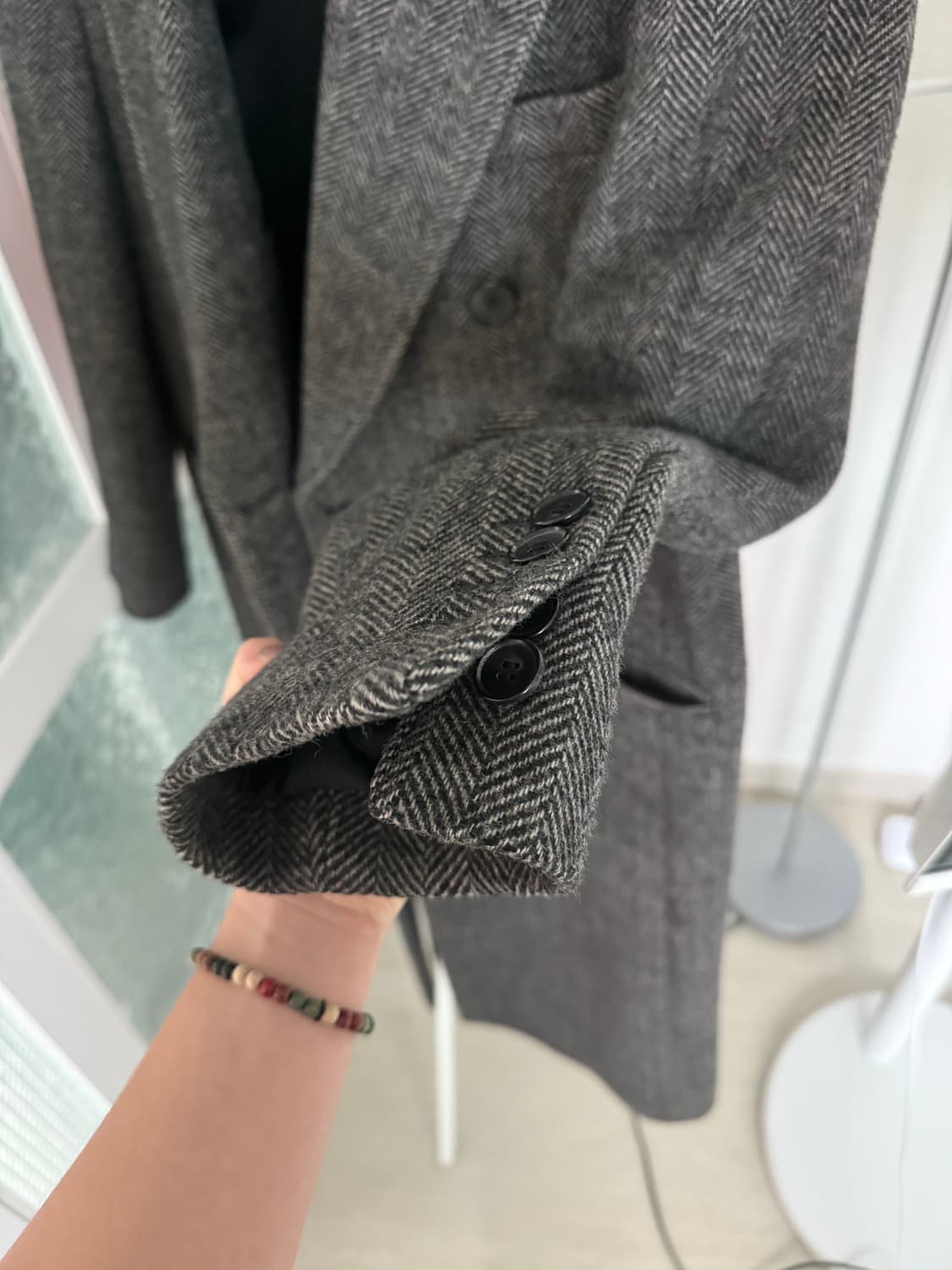 던스트 울 헤링본코트 xs 상품이미지5