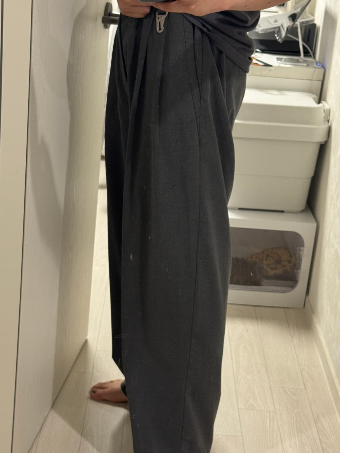 보세 와이드 슬랙스 그레이 XL 상품이미지2
