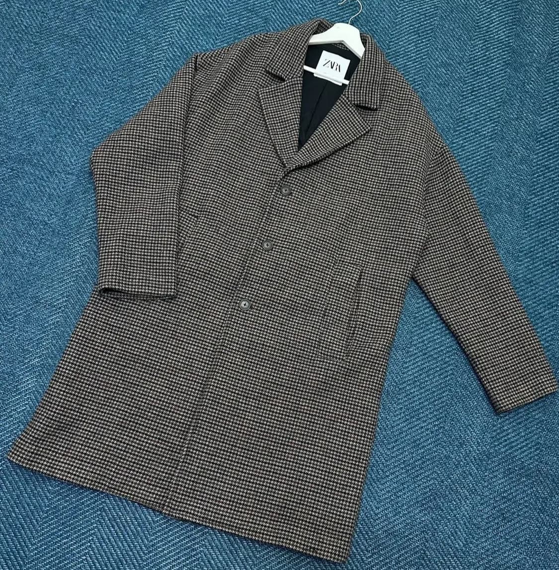 자라 체크 코트 xl 빅사이즈 상품이미지1