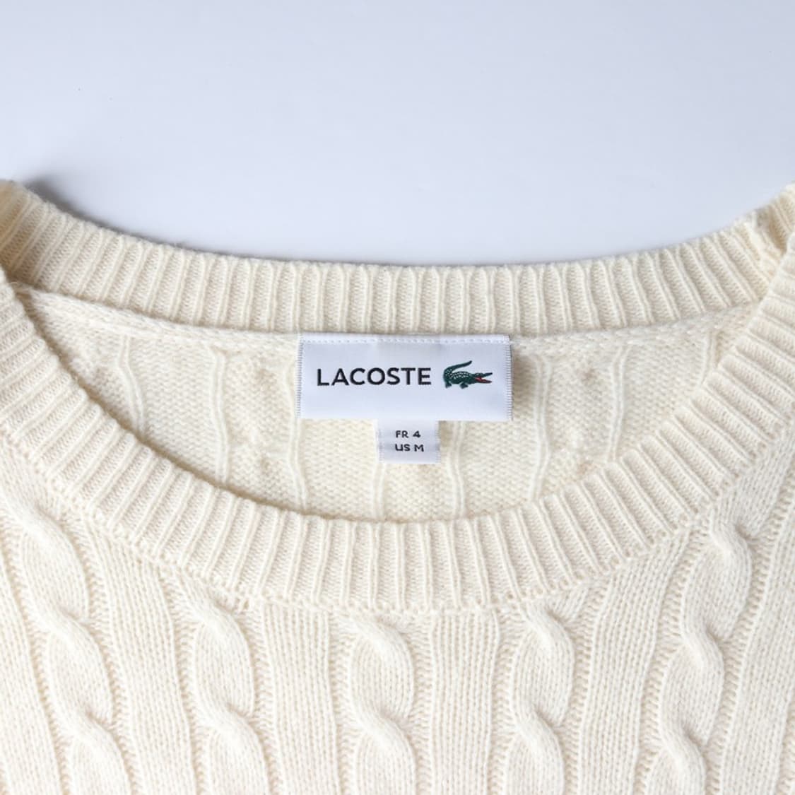 라코스테 울 블렌드 꽈배기 니트 M 상품이미지5