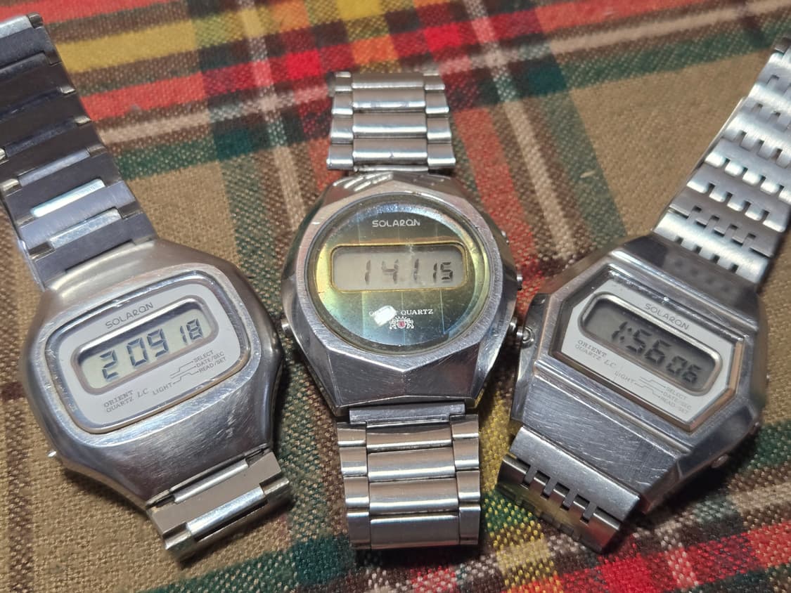 빈티지 오리엔트 솔라론 디지탈시계 3점일괄 상품이미지1