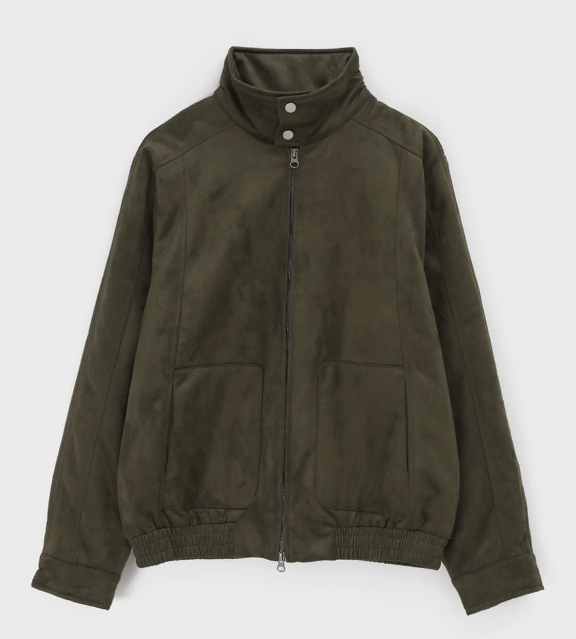 하이넥 누빔 자켓 점퍼 카키 스웨이드 상품이미지1