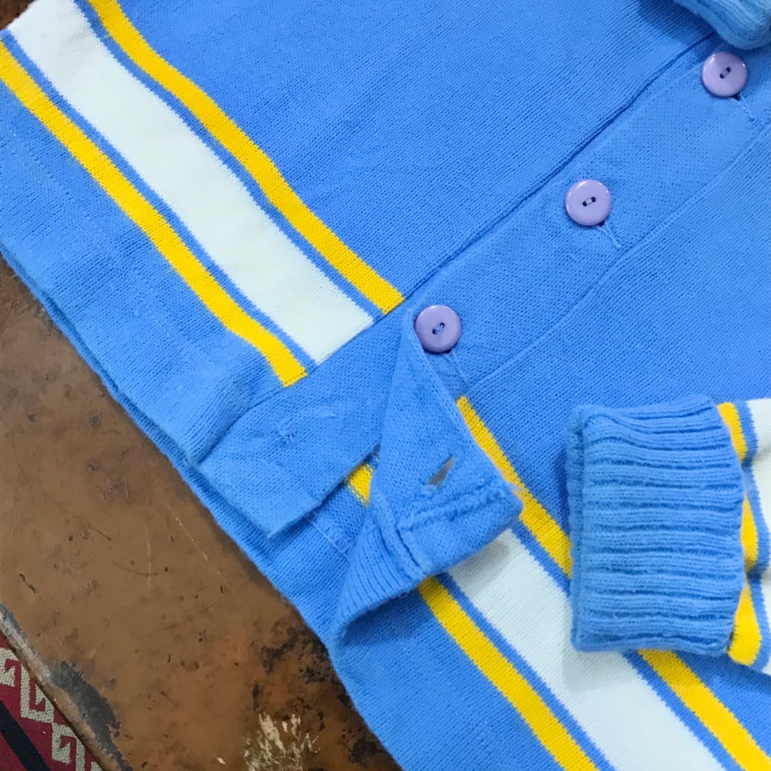 USA VTG 딥 스카이 블루 포스트맨 가디건 여성 66 남성 100 상품이미지5