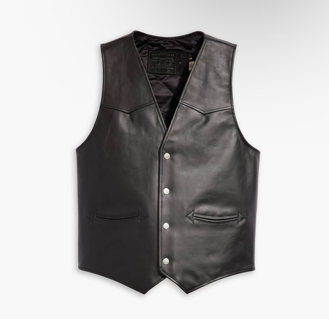 (구매) 리바이스 x 데님티어스 레더 베스트 (L사이즈) 상품이미지1
