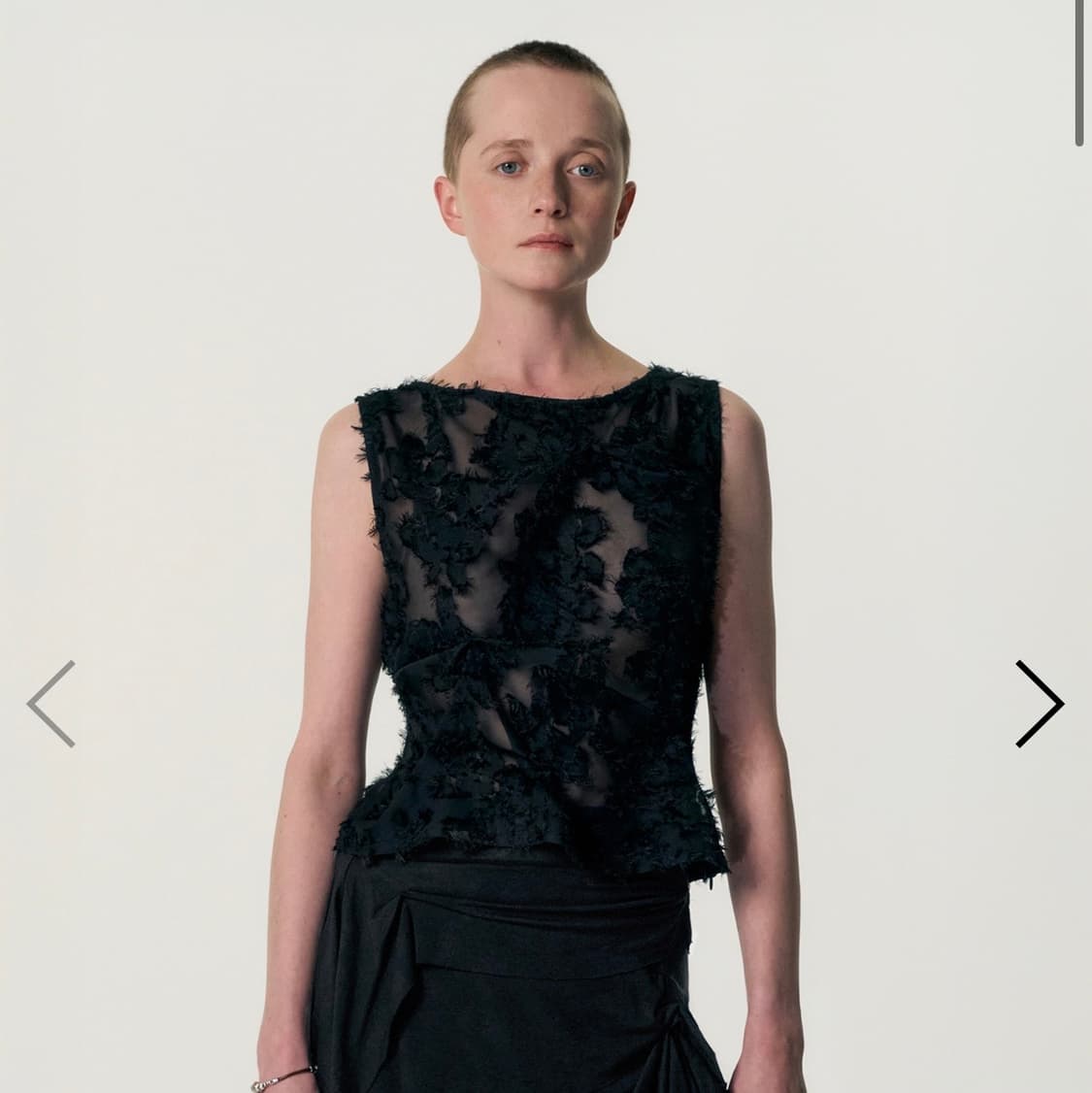 킴지수 Pinched Sleeveless_SHEER BLACK 상품이미지1